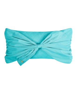 Velvet Bow Decorative Pillow, 10" x 18"
