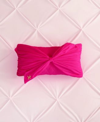 Velvet Bow Decorative Pillow, 10" x 18"
