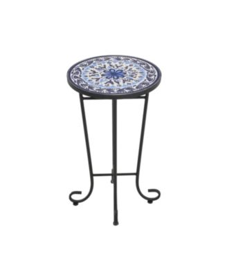 Streamdale Patio Side Table,Blue+Black