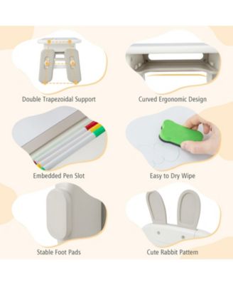 Kids Table and Chair Set with Flip-Top Bookshelf