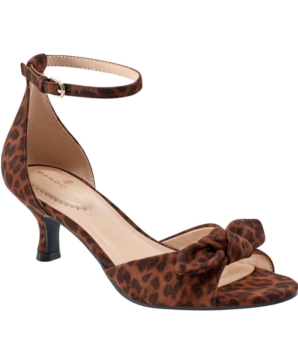 Women's Andora Bow Kitten Heel Sandals - Leopard