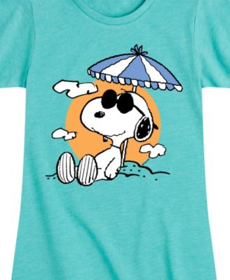 Big Girls Snoopy Beach Graphic Short Sleeve T-Shirt