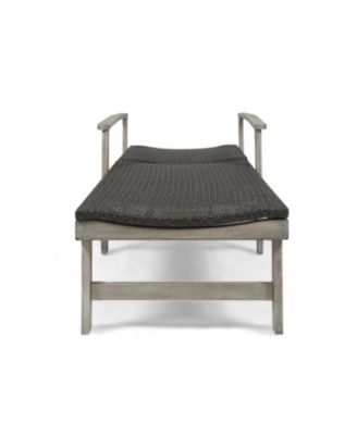 Acacia Wood Adjustable Chaise Lounge with Armrests for Enhanced Outdoor Relaxation