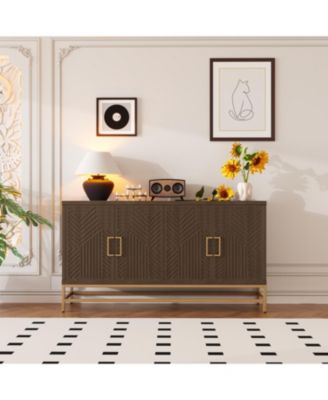 Retro Sideboard with Adjustable Shelves and Metal Accents