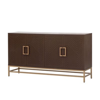Retro Sideboard with Adjustable Shelves and Metal Accents