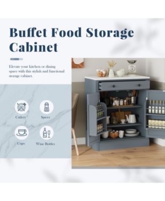 Kitchen Pantry with Drawer, Adjustable Shelves and Door Shelves