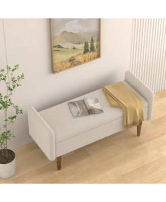 Streamdale Teddy Velvet Storage Stool with Ample Capacity