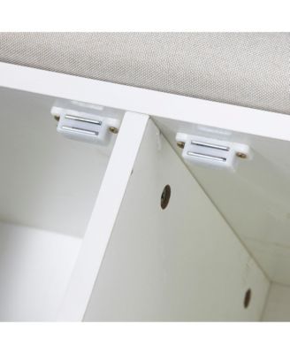 Streamdale 28" Shoe Storage Bench with Cushion and Adjustable Shelves