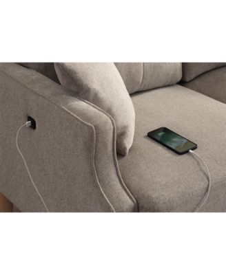 Living Space Sofa 2 Seater ,Loveseat With Waterproof Fabric Cream , USB Charge