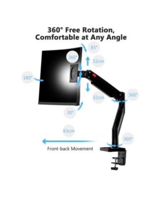 MS05 Single Mount Stand Arm, Supports 22"- 40" monitors and 26 lbs, 360° Adjustable, standards 75x75mm/100x100mm, Clamp & Grommet Base