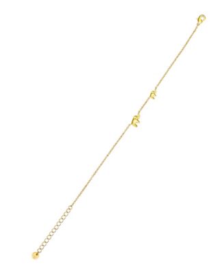 Cubic Zirconia Elephant Bezel Layered Bolo Bracelet Set