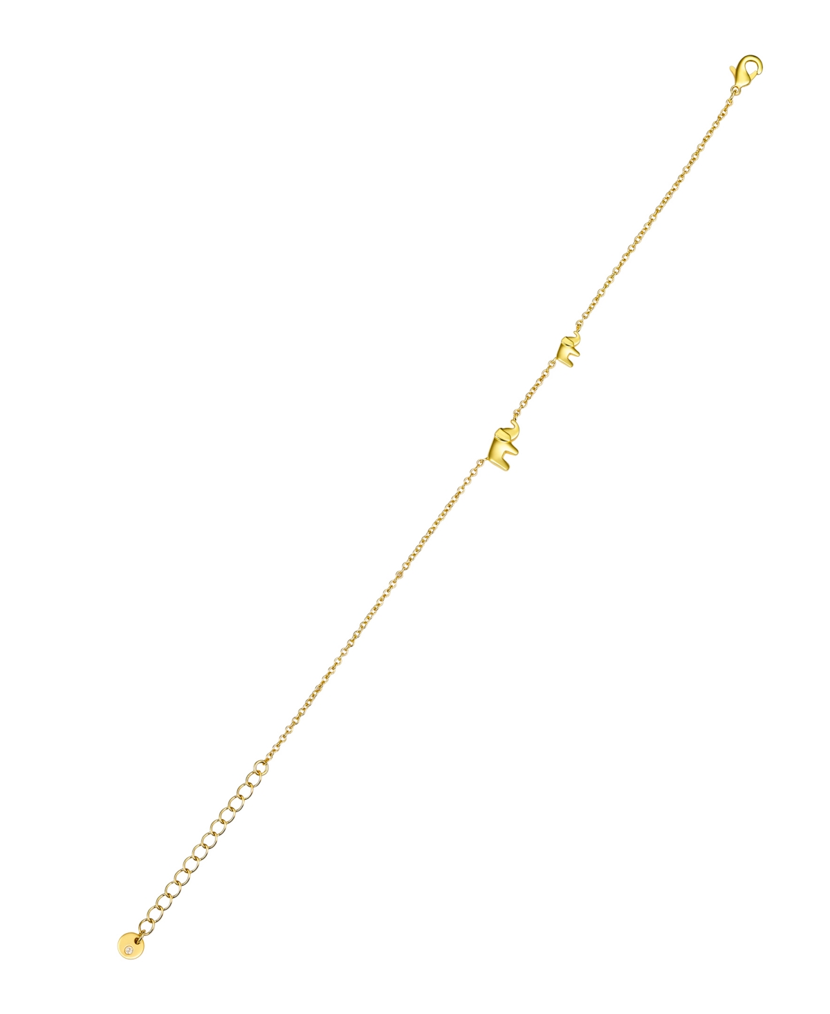 Unwritten Cubic Zirconia Elephant Bezel Layered Bolo Bracelet Set In Gold