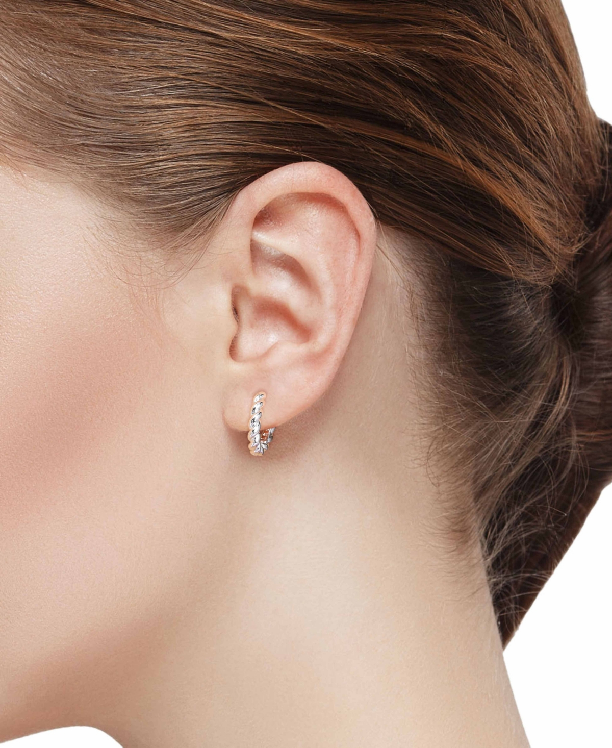 Unwritten Cubic Zirconia Imitation Turquoise Sun Charm Hoop Set In Silver