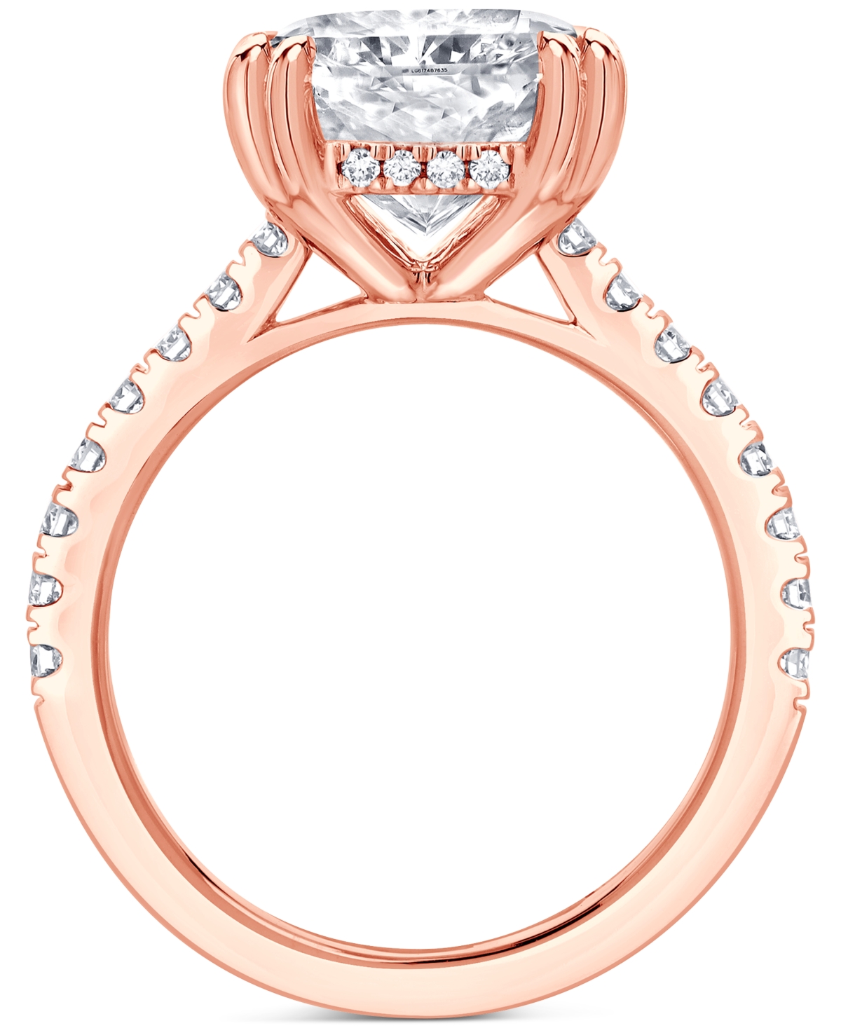 Badgley Mischka Certified Lab Grown Diamond Radiant Hidden Halo Engagement Ring (7-1/2 Ct. T.w.) In 14k Gold In Rose Gold