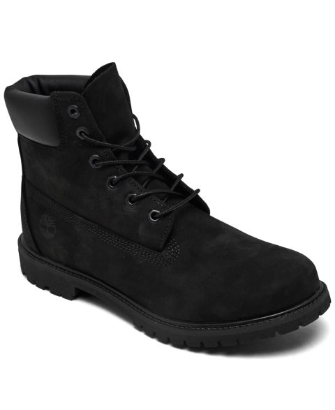 Женские ботинки Timberland 6 Inch Premium Waterproof, цвет: Чёрный нубуковый