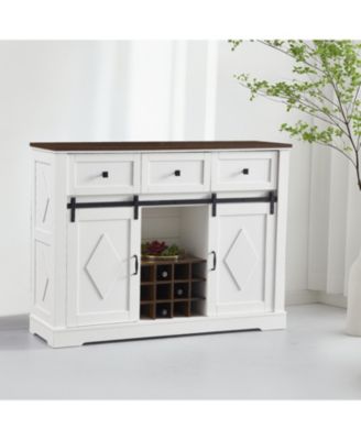 Streamdale Farmhouse Buffet Cabinet with 2 Doors, 3 Drawers, and Sliding Barn Door