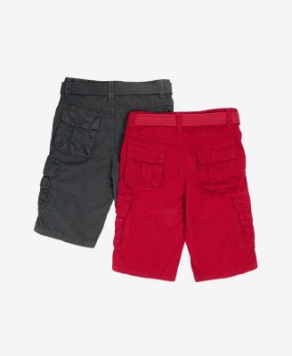 Big Boys 2 Pack Combo Belted Twill Cargo Shorts 8-18