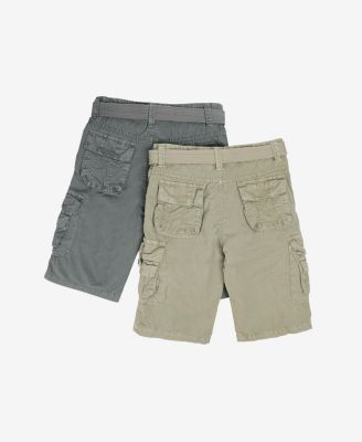 Big Boys 2 Pack Combo Belted Twill Cargo Shorts 8-18