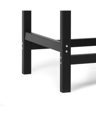 Outdoor HDPE 36" Square Patio Dining Table with Umbrella Hole