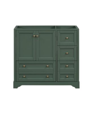 36" Solid Wood Freestanding Bathroom Vanity with 4 Drawers and Shelf