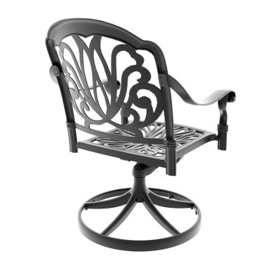 Streamdale Cast Aluminum Patio Swivel Chair 2PCS With Black Frame and Cushions In Random Colors
