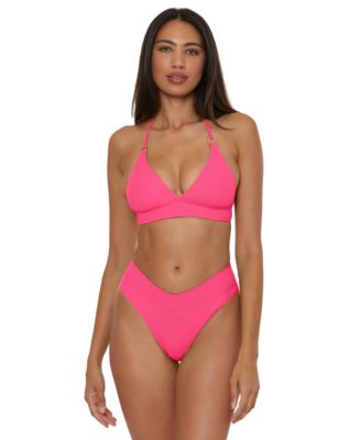 Becca - Women's Modern Edge Halter Bikini Top & High-Waist Bottoms