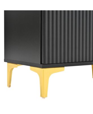 Streamdale 4-in-1 Hall Tree with Fluted Doors and Gold Accents