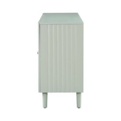 Streamdale Elegant Four-Door Sideboard with Wavy Doors, Cylindrical Legs & Metal Handles