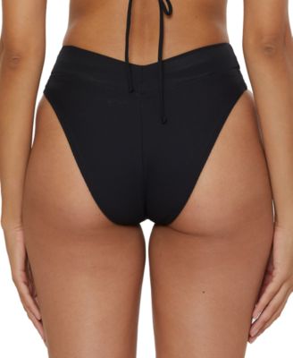 Women's Modern Edge Textured Rib High-Waist Bikini Bottoms