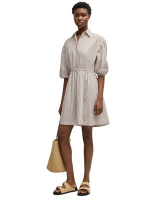 Women's Striped Cotton Shirt Dress