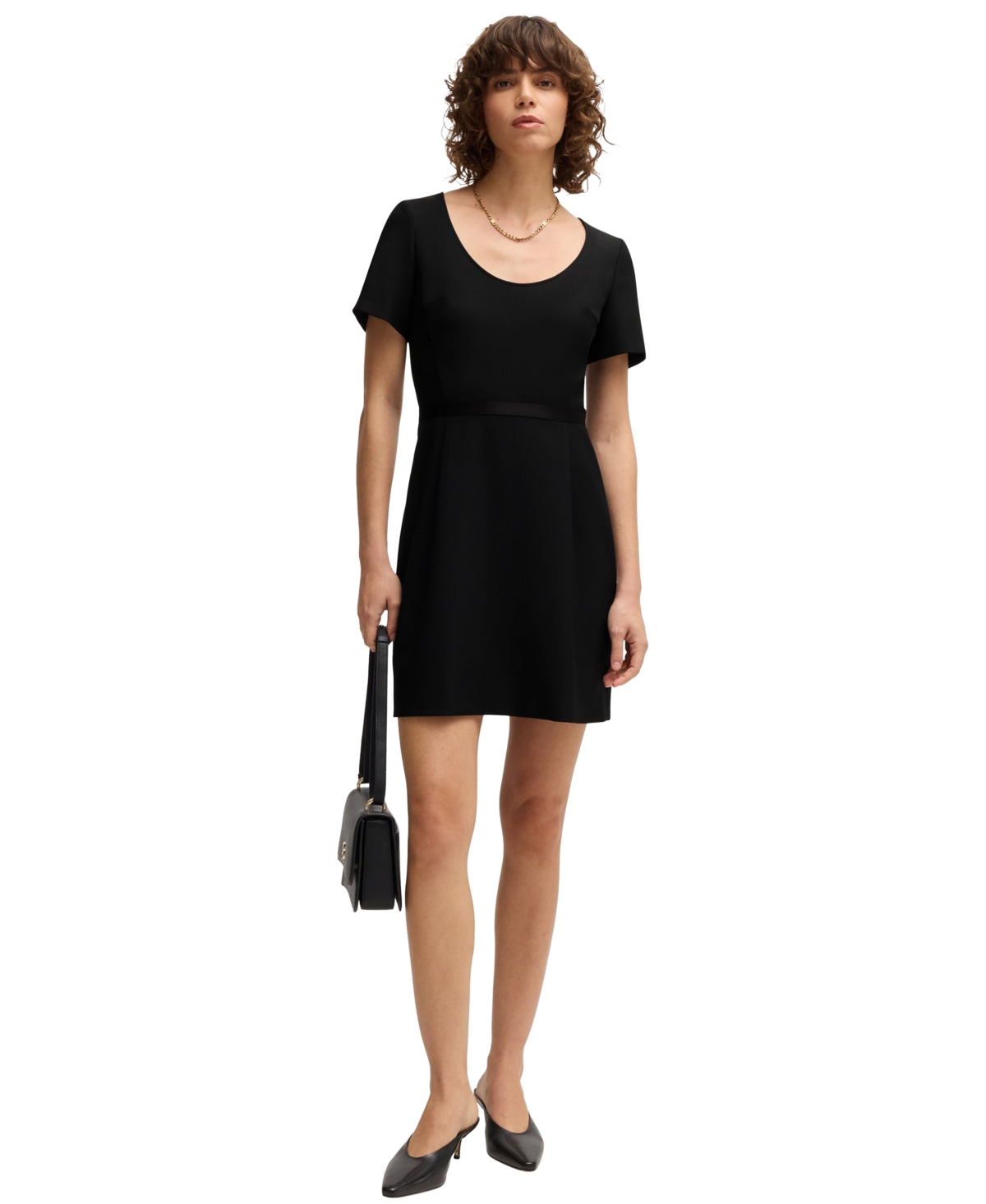 Hugo Boss Boss By  Women's Ribbon Detail Slim-fit Dress In Black