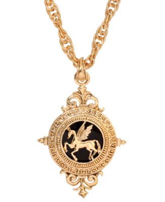 Onyx Pegasus Pendant Necklace
