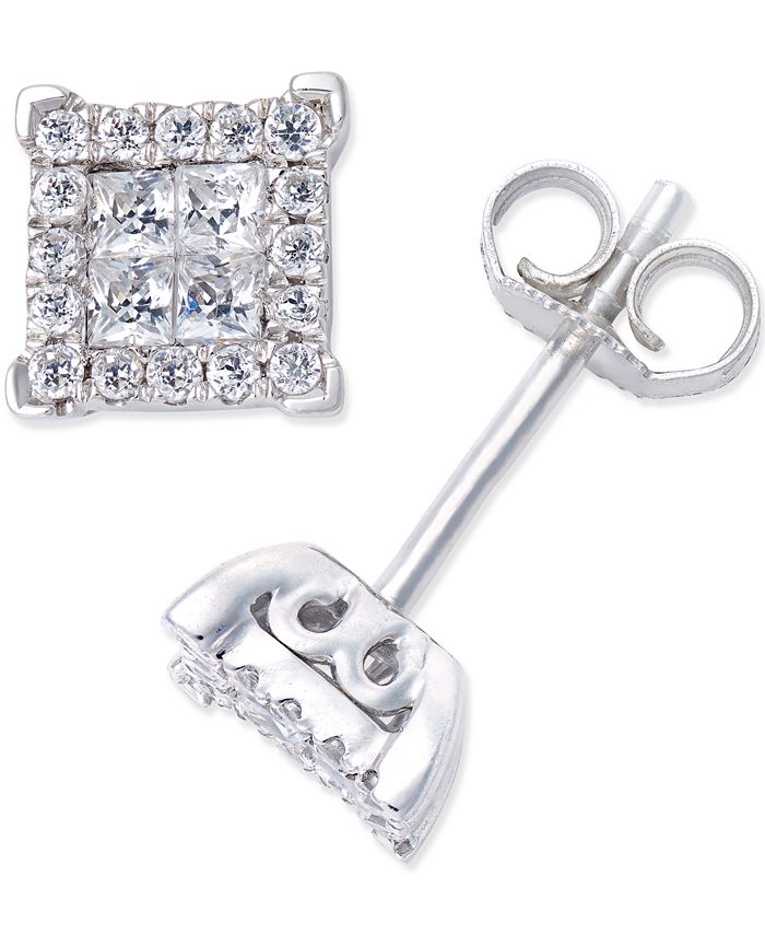 Macy's Diamond Stud Earrings (1/4 ct. t.w.) in 14k White Gold - Macy's
