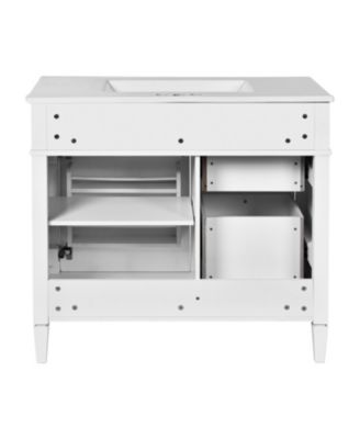  36" Modern Bathroom Vanity with Sink and Storage (2 Drawers + Tip-Out)