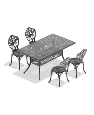 Streamdale 5-Piece Set Of All-Weather Cast Aluminum Dining Furniture Set With Black Frame