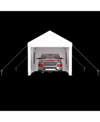 12' x 20' Portable Carport Garage with Roll-up Doors & Wind Windows