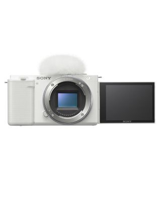Sony ZV-E10 APS-C Mirrorless Interchangeable Lens Vlogging Camera, White - Bundle with 64GB SD Card, Shoulder Bag, Extra Battery, Charger,