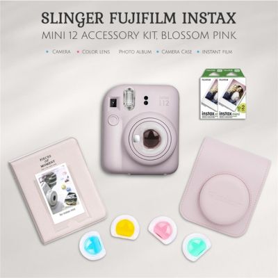 Instax Mini 12 Instant Film Camera, Mint Green Bundle with Instax Mini Custom Case, Accessory Kit and Daylight Film, 2x Twin Pack (40