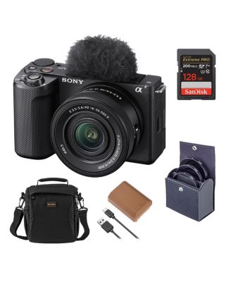 Alpha ZV-E10 II Mirrorless Camera with E PZ 16-50mm f/3.5-5.6 OSS II Lens, Black, Bundle with 128GB Memory Card, Battery, 40.5mm Filter Kit and