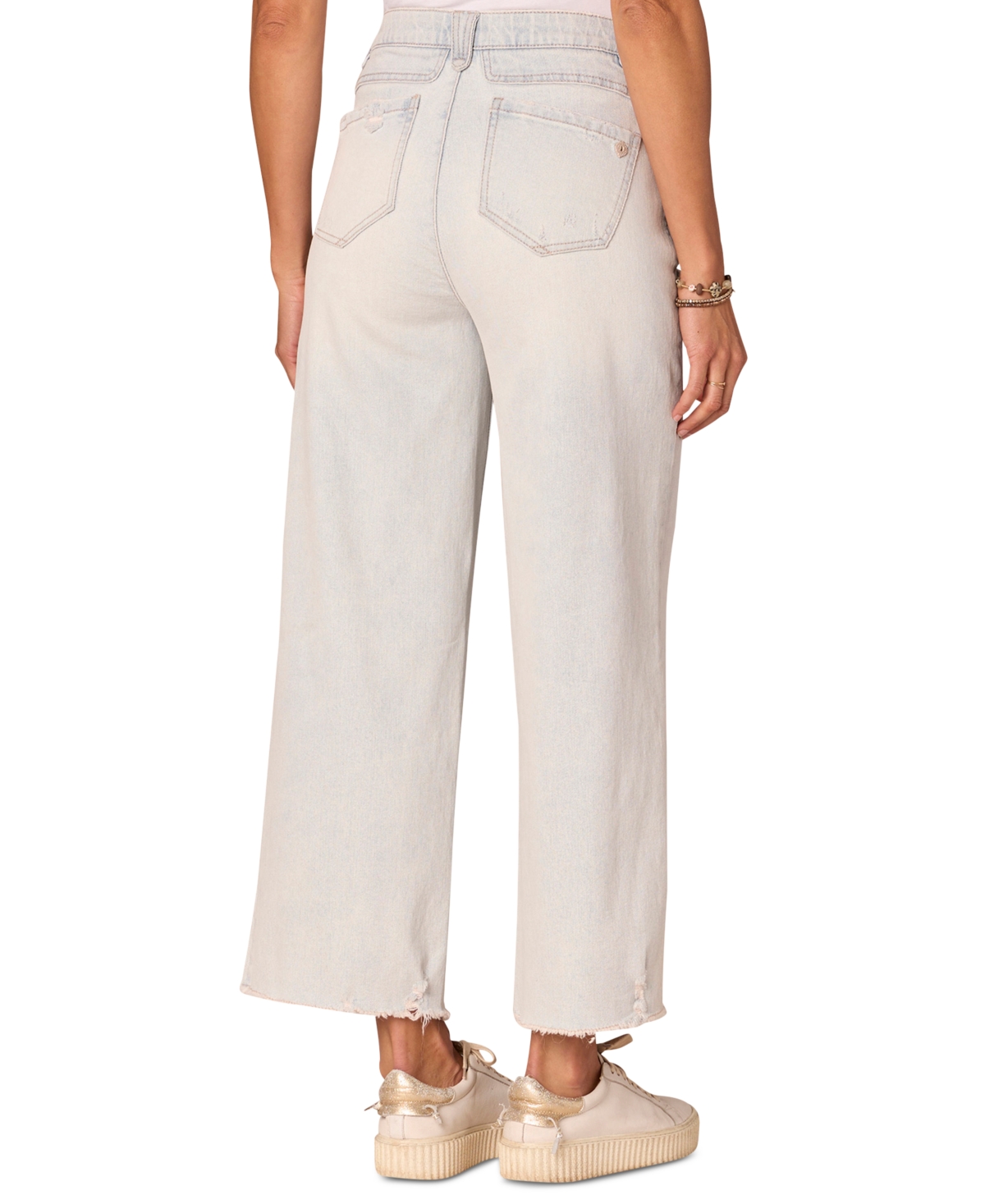 DEMOCRACY WOMEN'S "AB" SOLUTION SKYRISE FRAYED-HEM WIDE-LEG BOYFRIEND JEANS 
