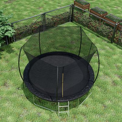 Streamdale 12FT Trampoline (Double-side color pad), Trampoline for Kids and Adults with Enclosure Net and Ladder,Curved fence pole