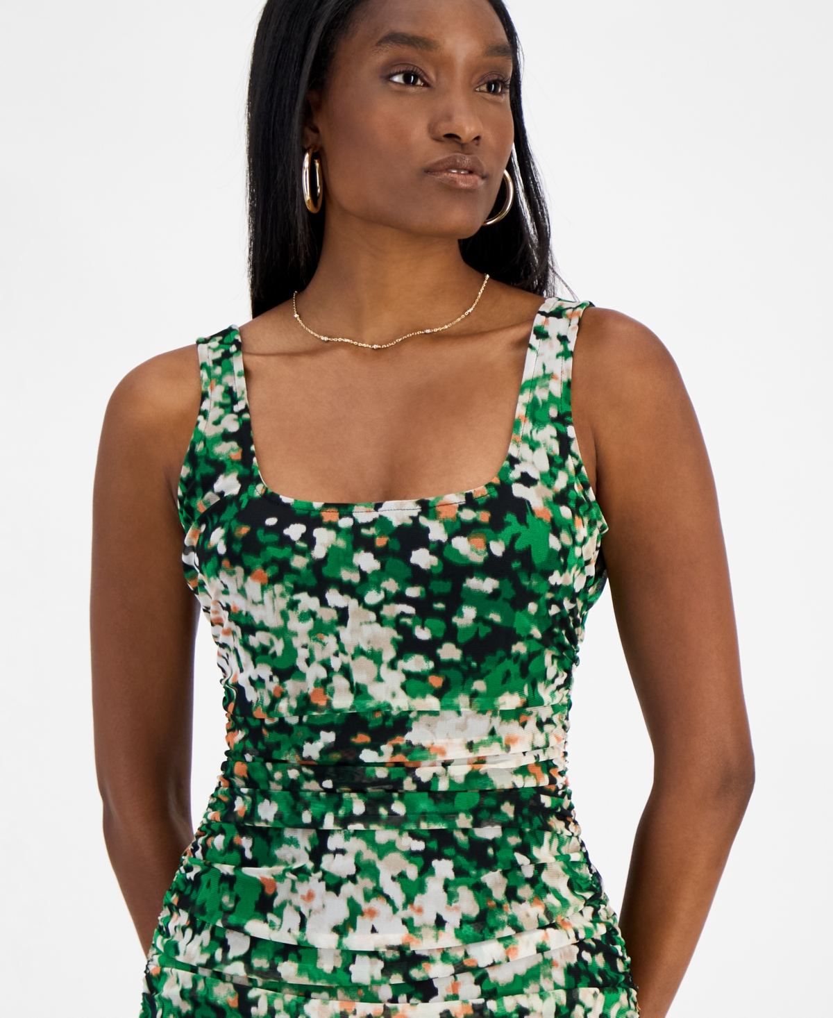 Bar Iii Women's Printed Mesh Sheath Dress, Exclusively At Macy's In Black Multi