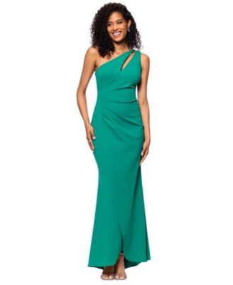 Betsy & Adam - Petite One-Shoulder Ruched Gown