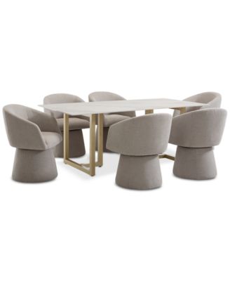 7-Pc. Dining Set (Emila Rectangular Table & 6 Korder Chairs), Created for Macy's