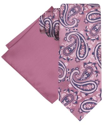 Steve Harvey - Men's Paisley Tie & Solid Pocket Square Set