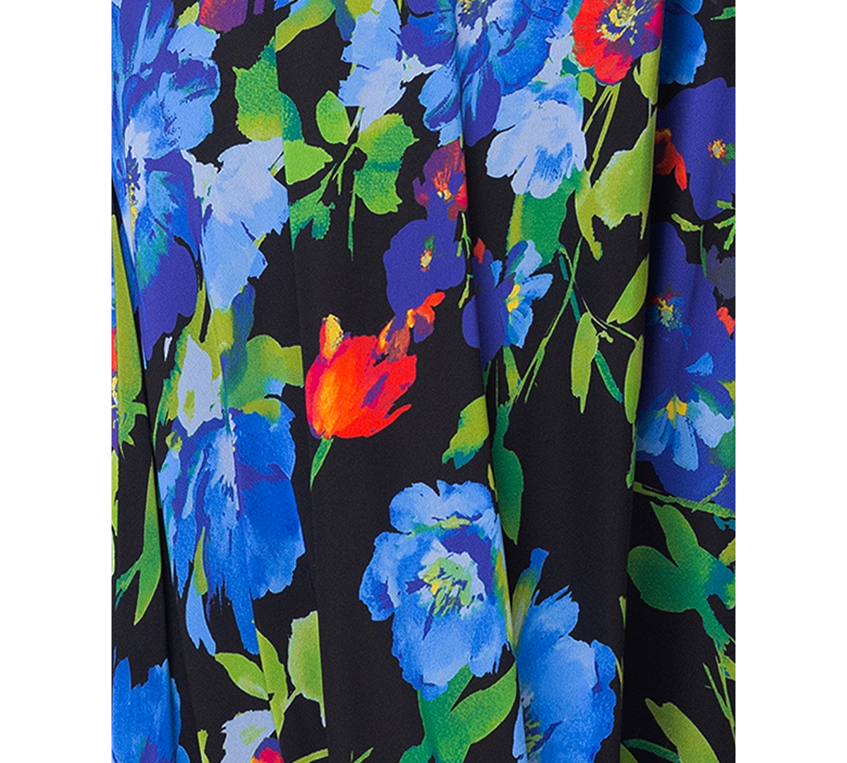 BETSY & ADAM BETSY & ADAM PETITE PRINTED PLEATED SLEEVELESS DRESS 