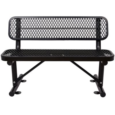 Streamdale 4 ft. Outdoor Steel Bench with Backrest BLACK