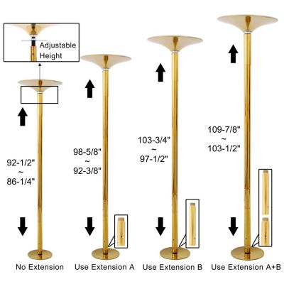 Streamdale Dance Pole for Home and Gym (Gold), Adjustable Height, Portable, Removable, Weight Capacity 440lb