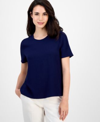 AK Anne Klein - Women's Short-Sleeve Blouse