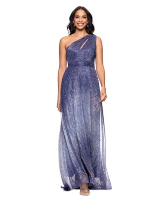 Women's Metallic Ombre One-Shoulder Gown